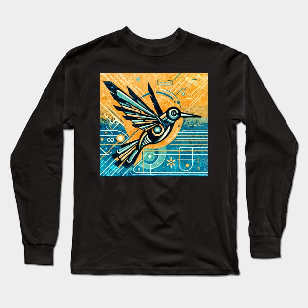 Steampunk Hummingbird Art Deco Style Long Sleeve T-Shirt by get2create